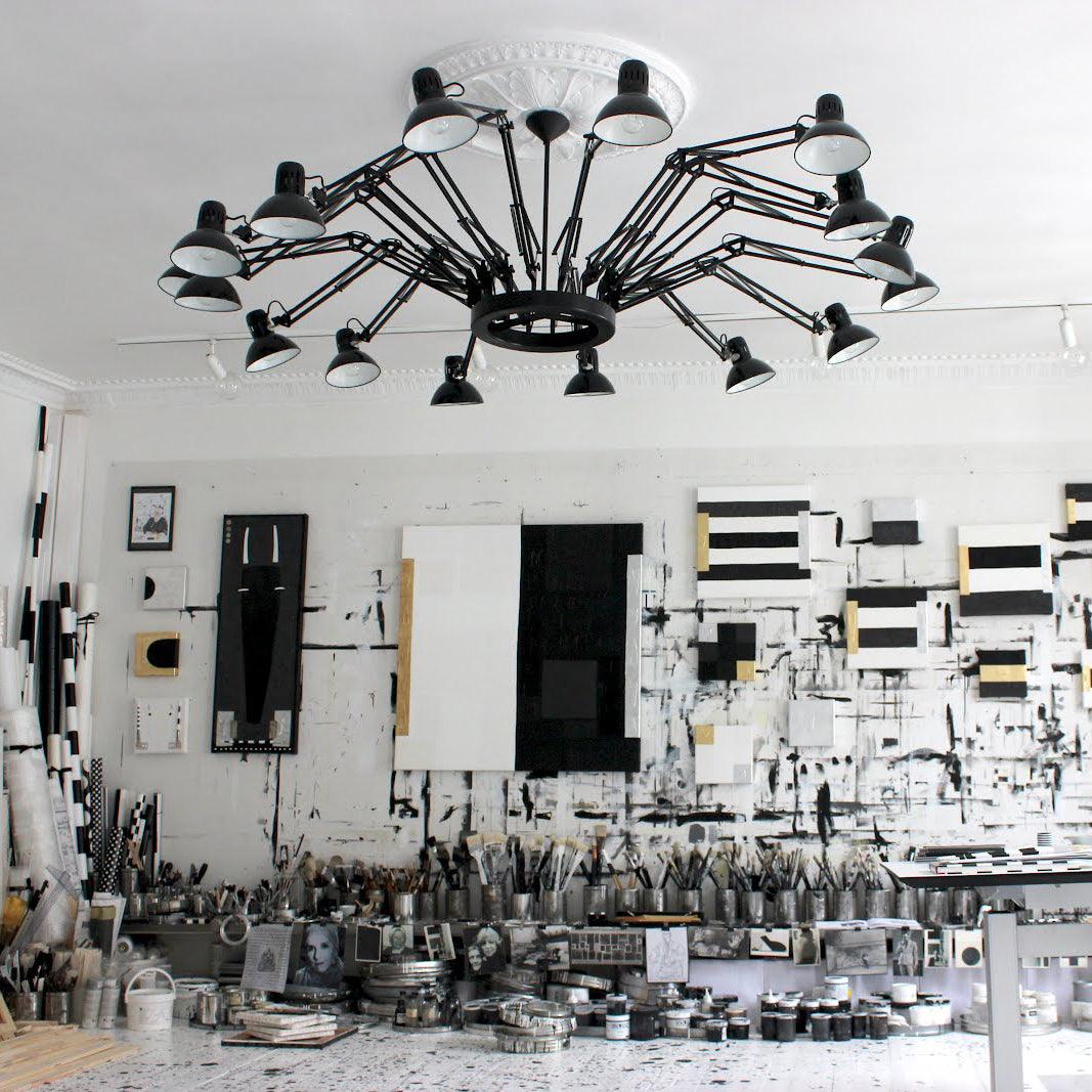 Taluna Lustre Noir à Bras Multiples Ajustables