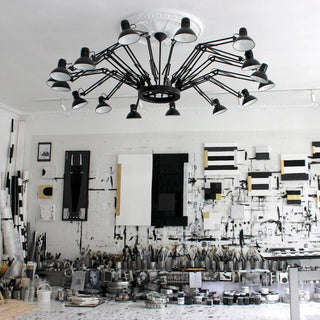 Lustra Lustre Noir à Bras Multiples Ajustables