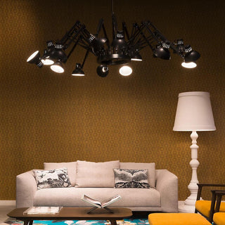 Lustra Lustre Noir à Bras Multiples Ajustables