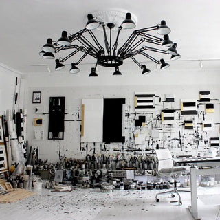 Lustra Lustre Noir à Bras Multiples Ajustables