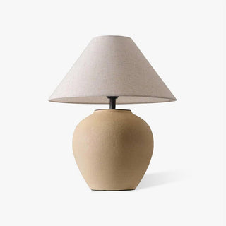 Lumian Lampe de Table en Tissu Et Céramique Rustique Beige