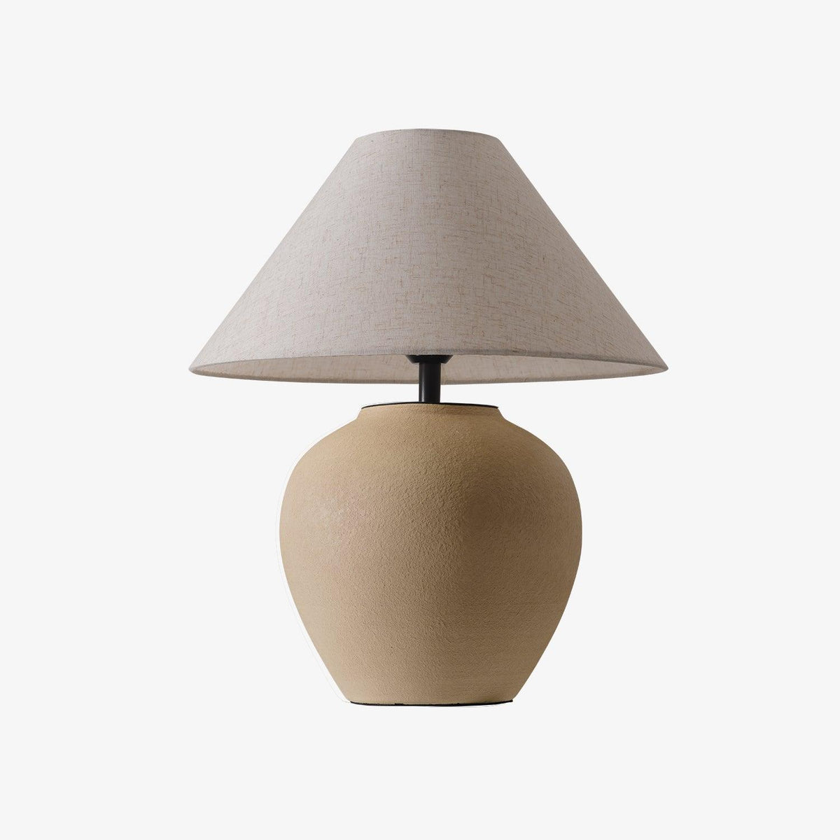 Lumian Lampe de Table en Tissu Et Céramique Rustique Beige