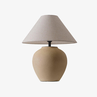 Lumian Lampe de Table en Tissu Et Céramique Rustique Beige
