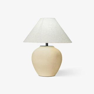 Lumian Lampe de Table en Tissu Et Céramique Rustique Beige