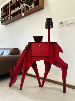 Peldes Table d'Appoint en Forme de Cerf