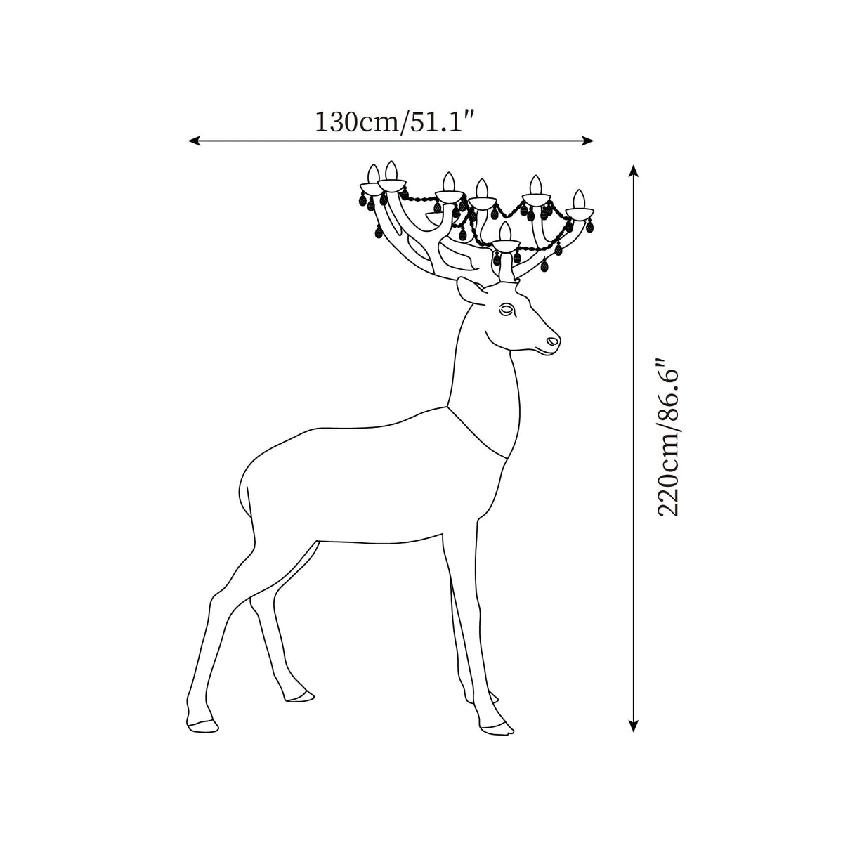 Stag Lampadaire Sculpture