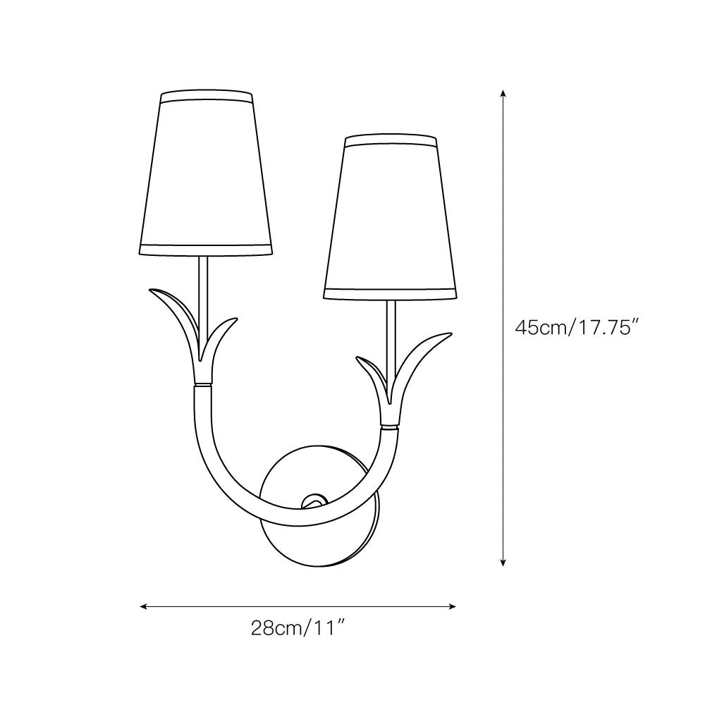 Elys Applique Murale  en Métal Laiton et Tissu Minimaliste Moderne