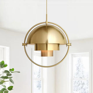 Lustra Suspension Boule Déformée Dorée