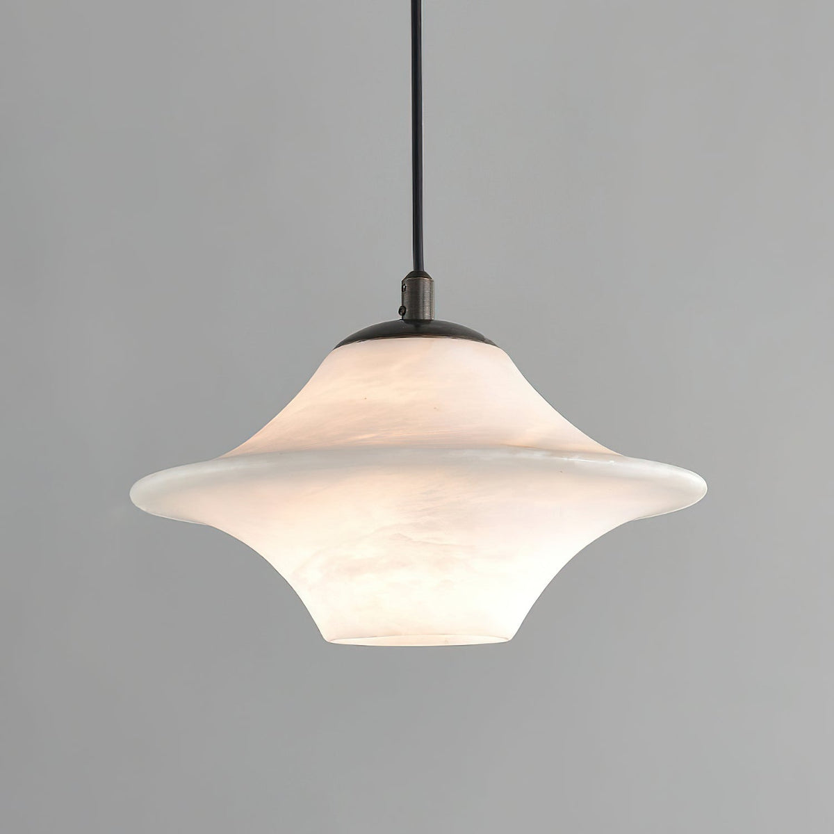 The small size (7.1 inch) Beckett Alabaster Pendant Light.