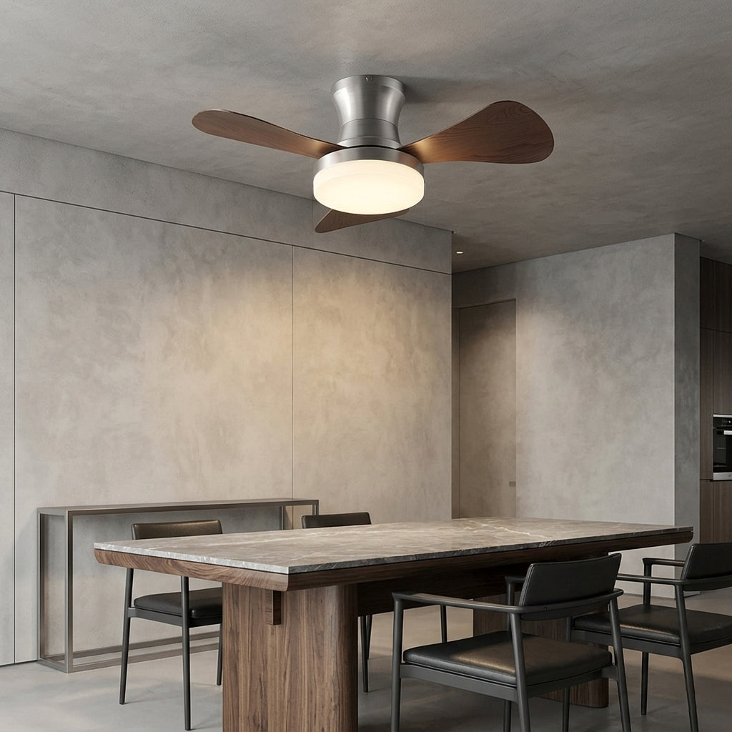 Brennan Ceiling Fan Light in gold finish adding a luxurious touch.