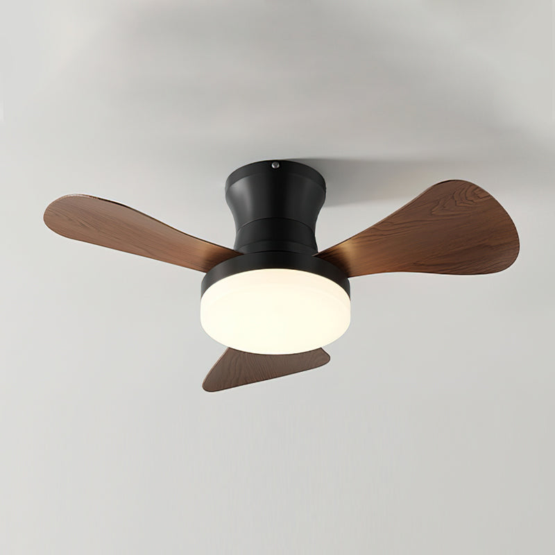 Brennan Ceiling Fan Light in gold finish in a mid-century modern space.