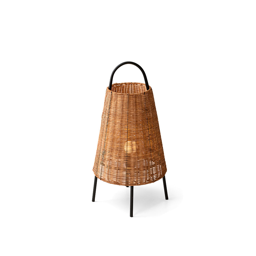 Catalina Coastal Table Lamp with a natural rattan shade.