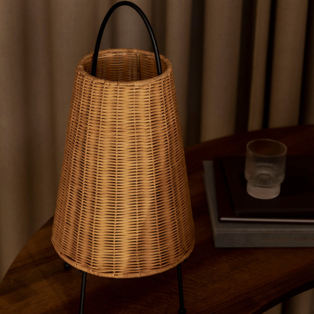 View of the in-line switch on the lamp's black cord.