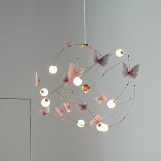 Flutter Orbit Butterfly Chandelier-Neutral Decor