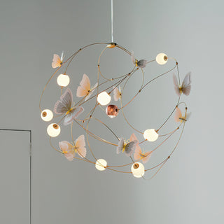 Flutter Orbit Butterfly Chandelier-Neutral Decor