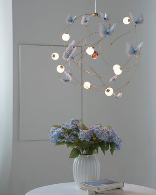 Flutter Orbit Butterfly Chandelier-Neutral Decor