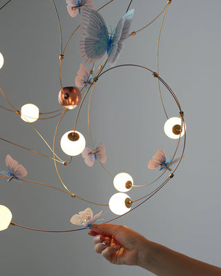 Flutter Orbit Butterfly Chandelier-Neutral Decor