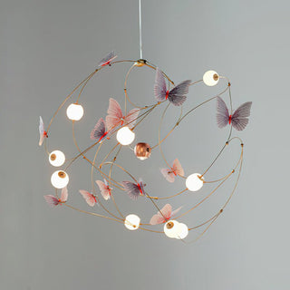Flutter Orbit Butterfly Chandelier-Neutral Decor