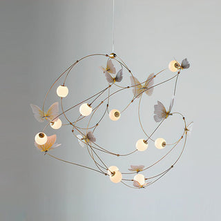 Flutter Orbit Butterfly Chandelier-Neutral Decor