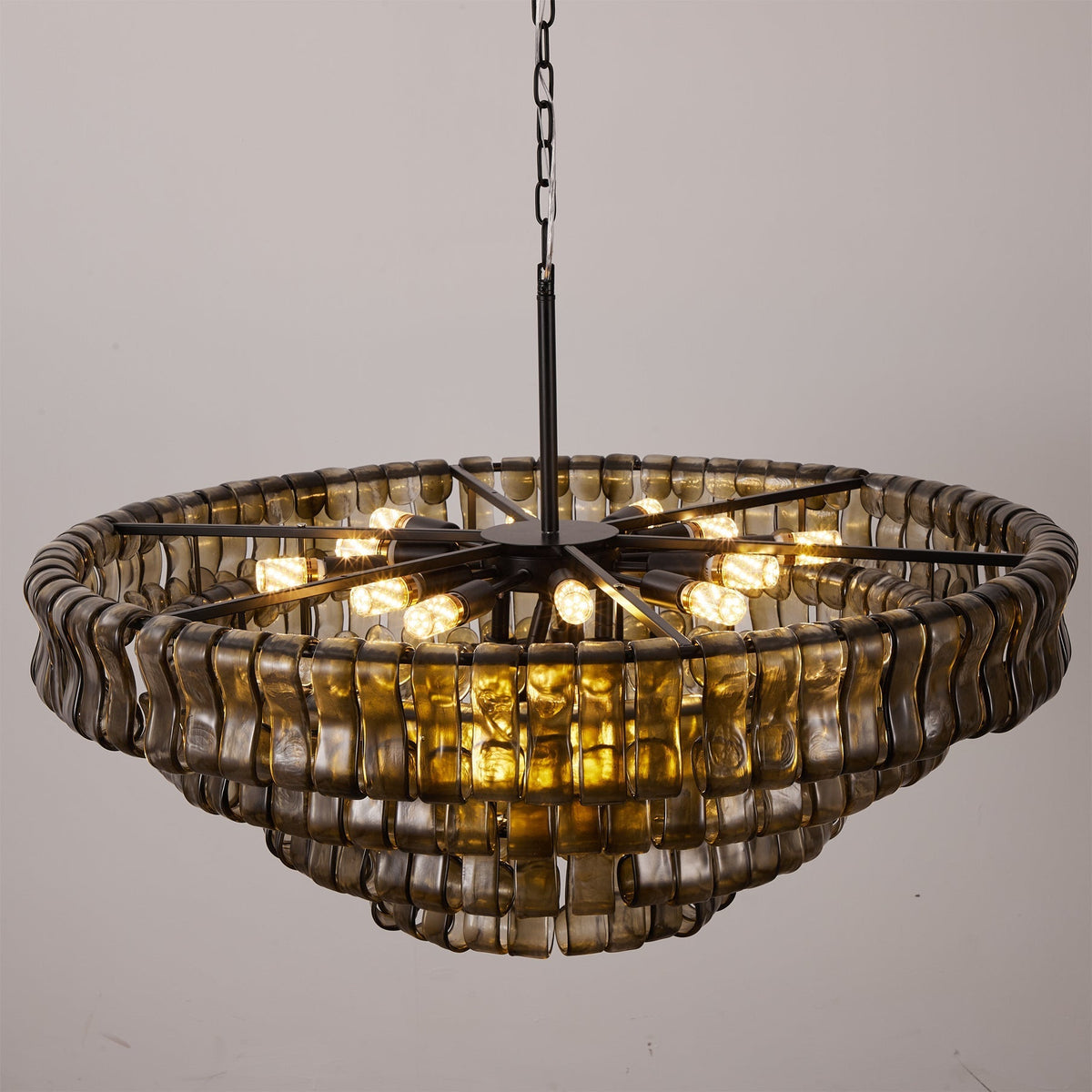 A comparison of the Clear, Amber, and Smoke Grey glass finishes.