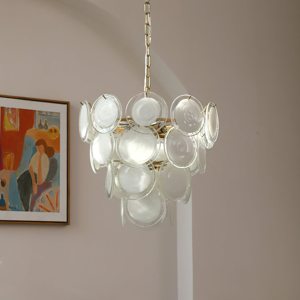Another angle of the light in a living room setting.