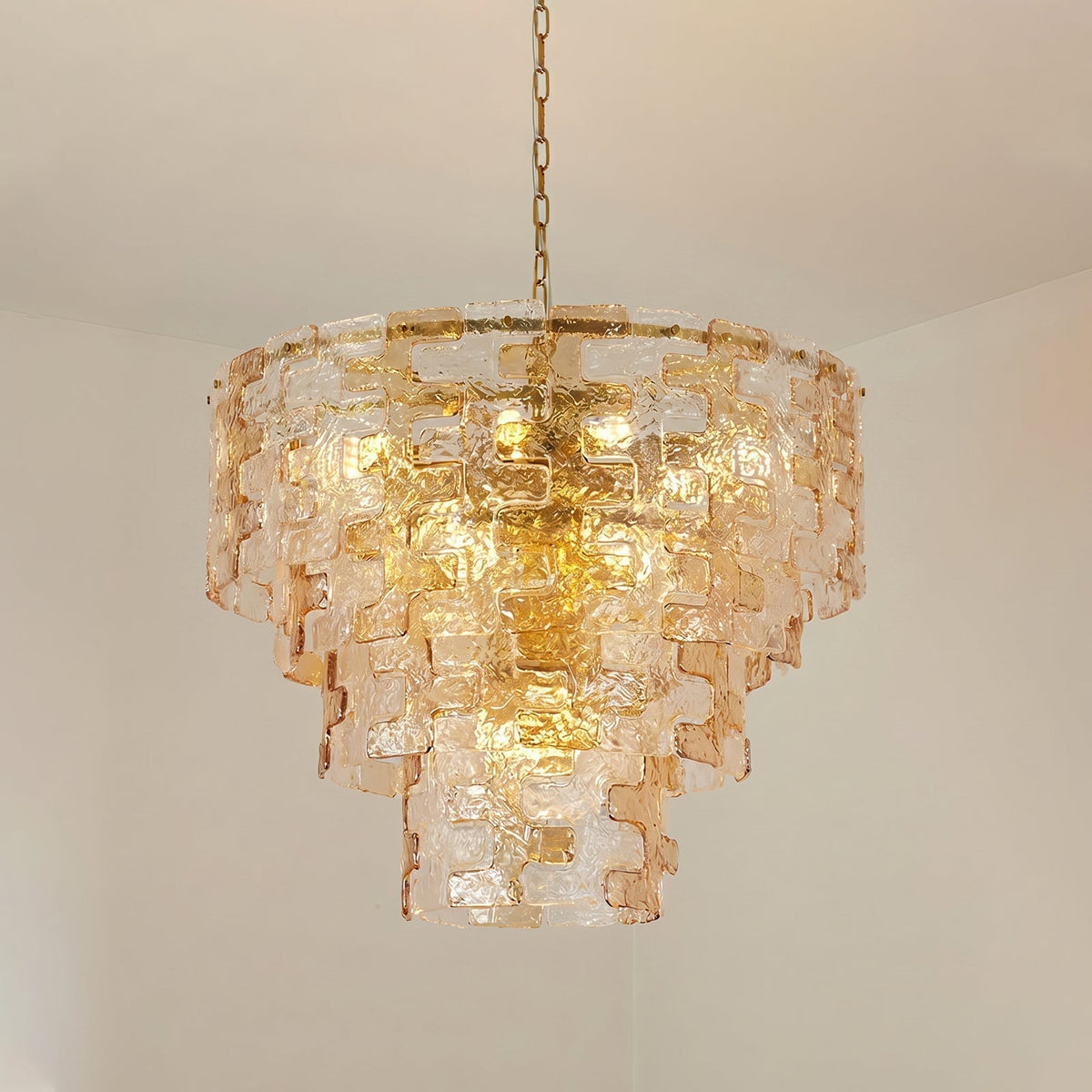 Dimensional drawing of the medium Jigsaw Chandelier (Dia 65 cm).