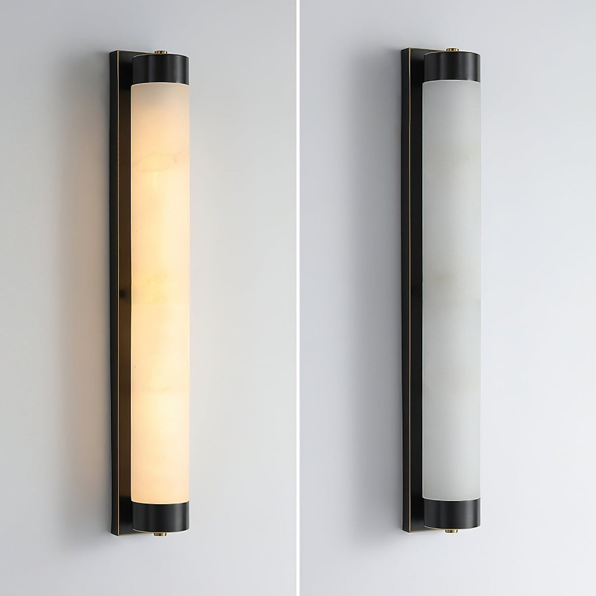 Full front view of the Langham Alabaster Wall Sconce.