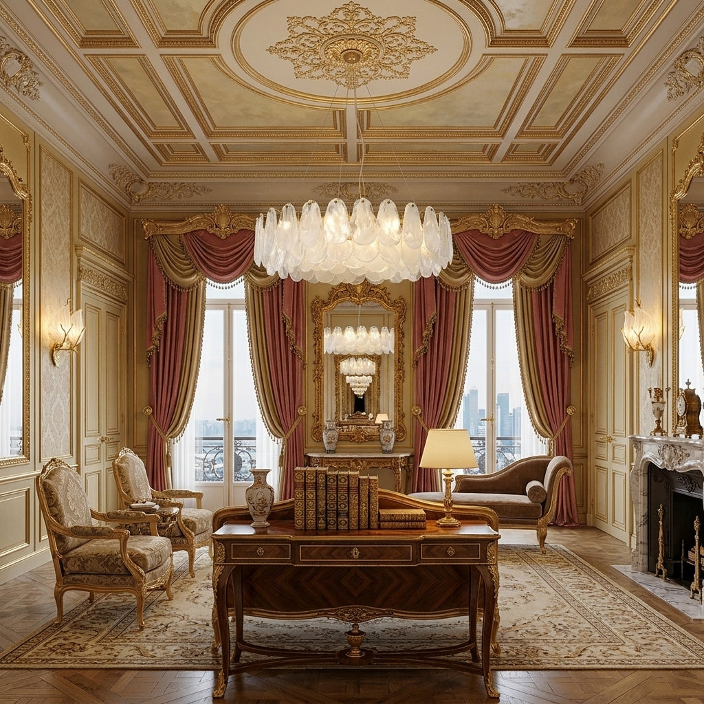 The Dia 80 cm version of the Leon Cloud Glass Chandelier.