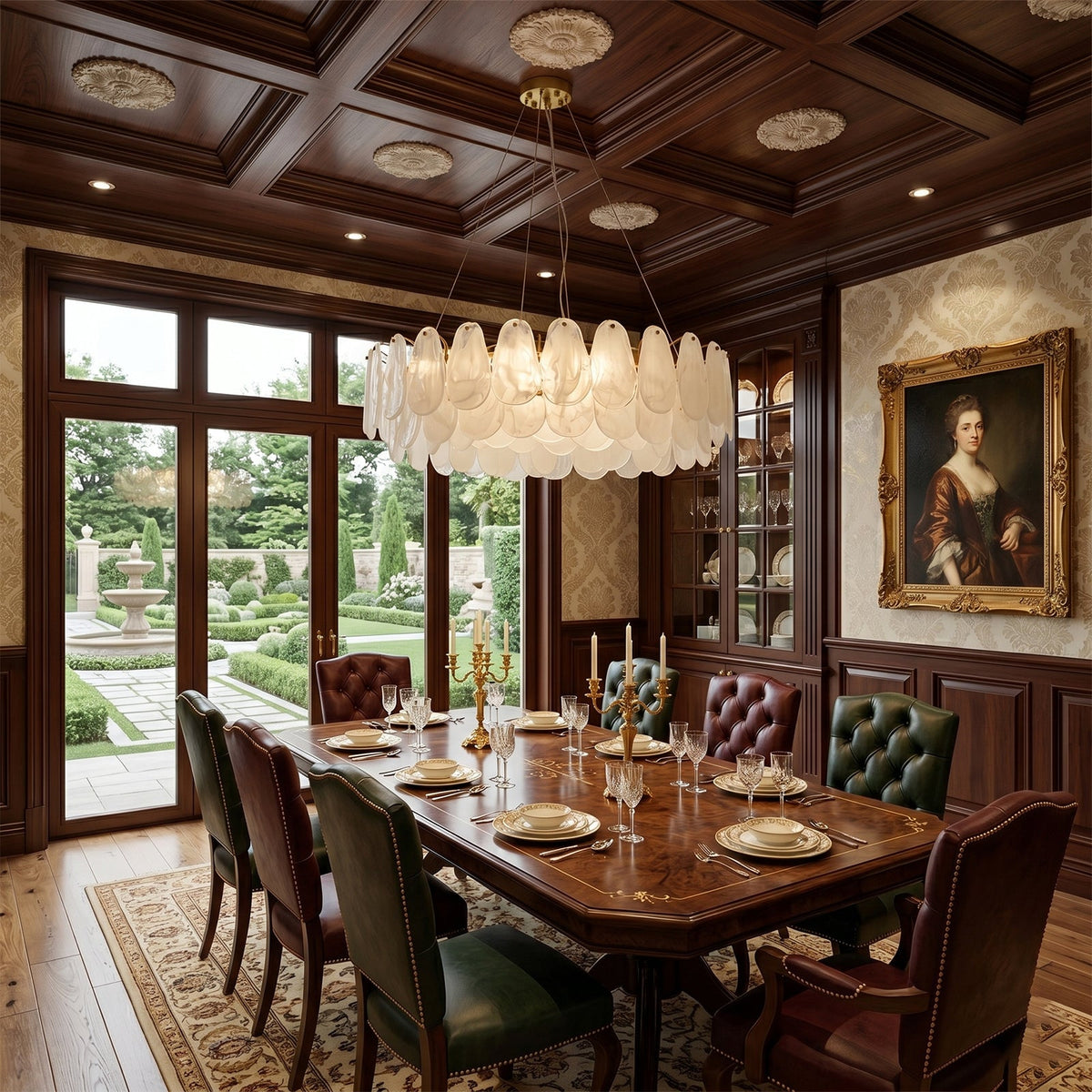 The Dia 100 cm version of the Leon Cloud Glass Chandelier.