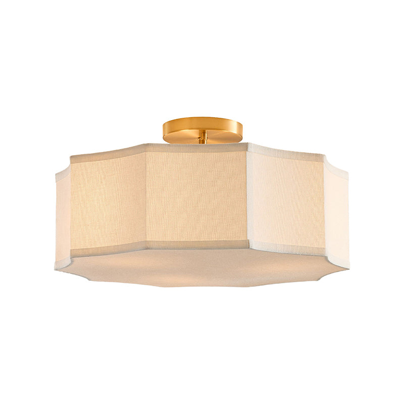 View of the Prescott Flush Mount from below, showing the diffuser and bulb placement.