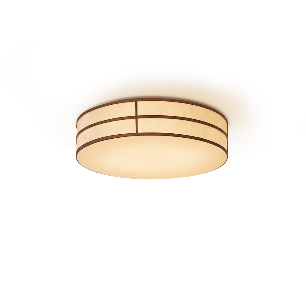 Ray LED Flush Mount shown in a modern bedroom with a low ceiling.