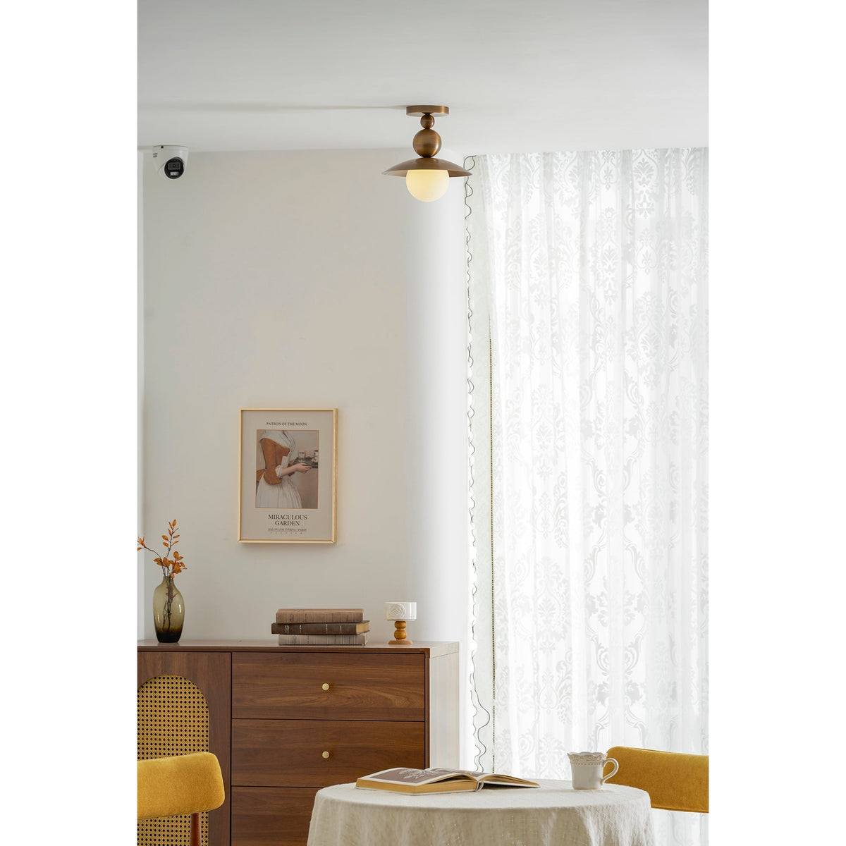 Sasco Flush Mount in white finish, close-up on the fixture.