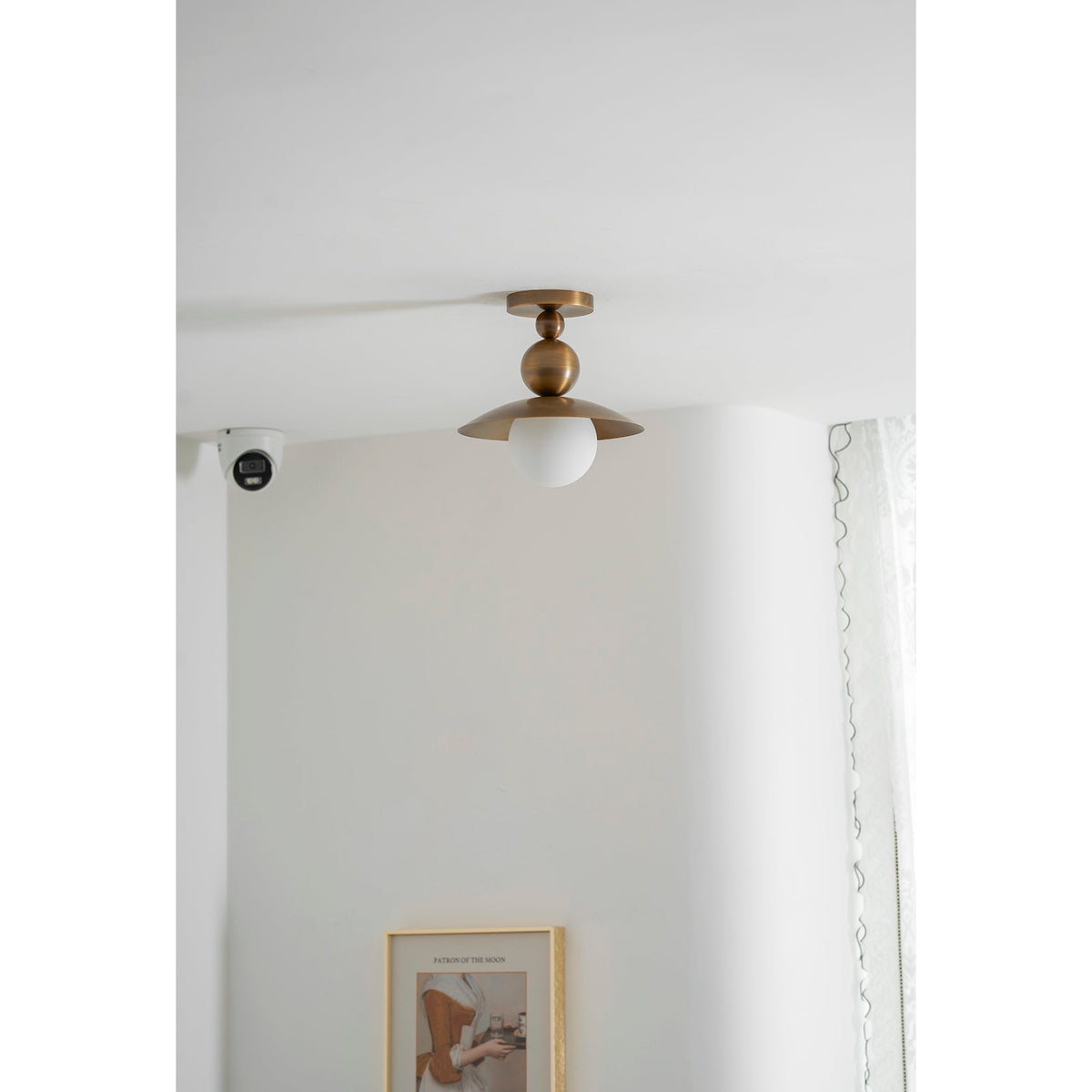 The G9 bulb base inside the Sasco Flush Mount fixture.