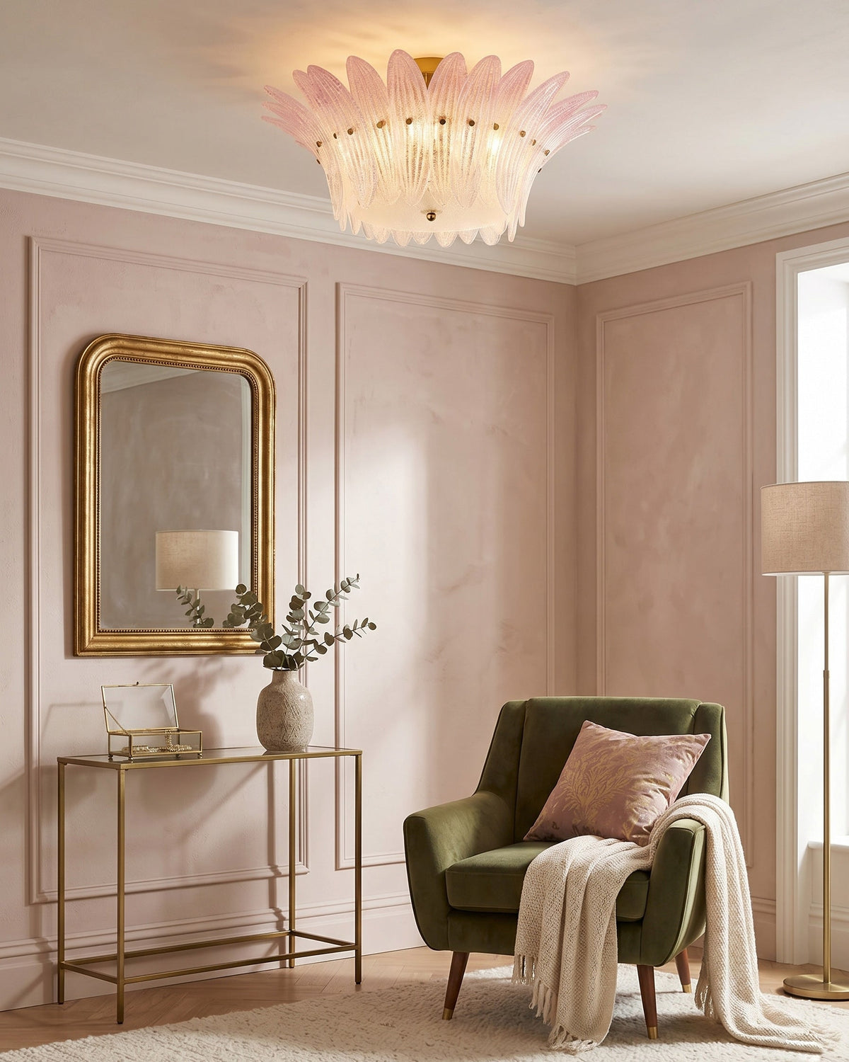Treviso Ceiling Mount in a walk-in vanity closet setting.