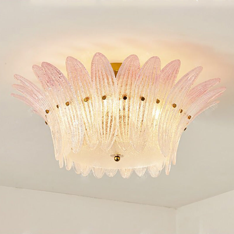 Top-down view of the Treviso Ceiling Mount's botanical crown structure.