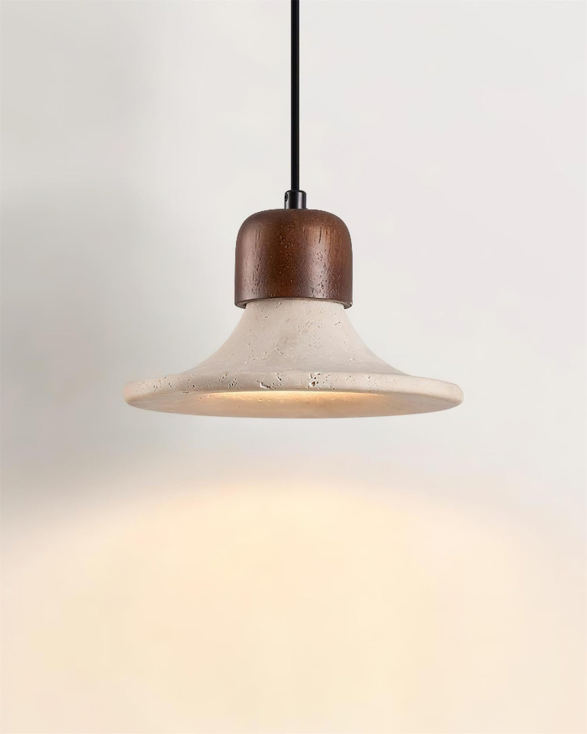 Ritta Pendant Light Trumpet Shape Travertine-Neutral Decor