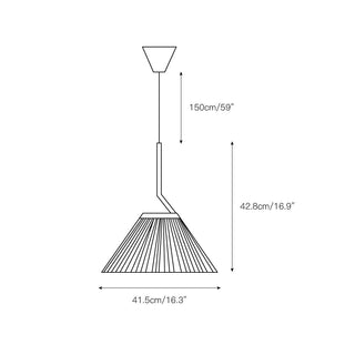 Knell Suspension en Métal Noir Plastique Plissée Minimaliste Moderne