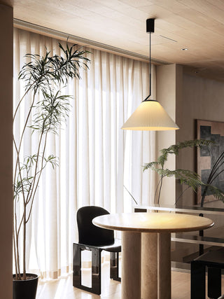 Knell Suspension en Métal Noir Plastique Plissée Minimaliste Moderne