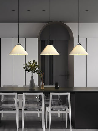 Knell Suspension en Métal Noir Plastique Plissée Minimaliste Moderne