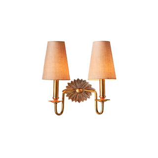 Nimb Applique Murale Double en Tissu et Laiton Élégance Premium