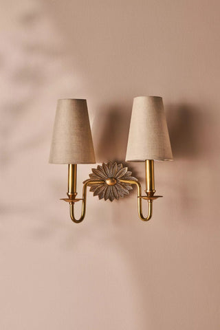 Nimb Applique Murale Double en Tissu et Laiton Élégance Premium