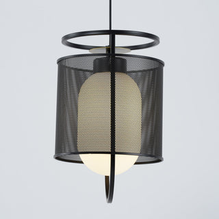 Solara Suspension Cylindre en Maille Accent en Laiton Industriel