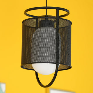 Solara Suspension Cylindre en Maille Accent en Laiton Industriel