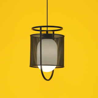 Solara Suspension Cylindre en Maille Accent en Laiton Industriel