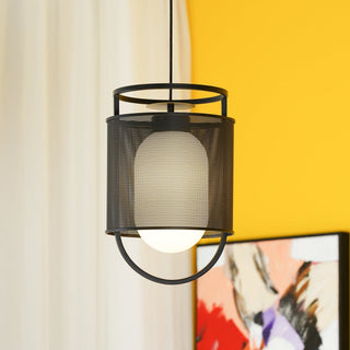 Solara Suspension Cylindre en Maille Accent en Laiton Industriel