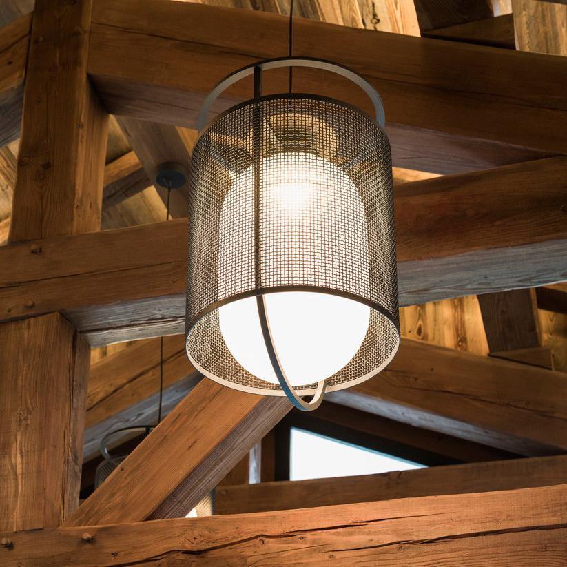 Cyreris Suspension Cylindre en Maille Accent en Laiton Industriel
