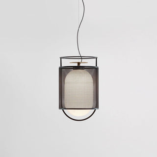 Solara Suspension Cylindre en Maille Accent en Laiton Industriel