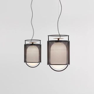 Solara Suspension Cylindre en Maille Accent en Laiton Industriel