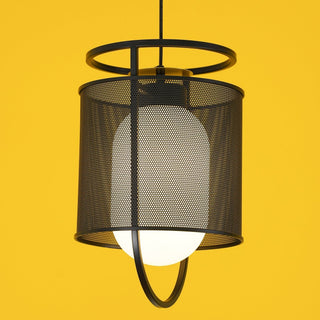 Solara Suspension Cylindre en Maille Accent en Laiton Industriel