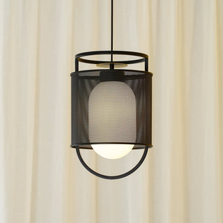 Solara Suspension Cylindre en Maille Accent en Laiton Industriel